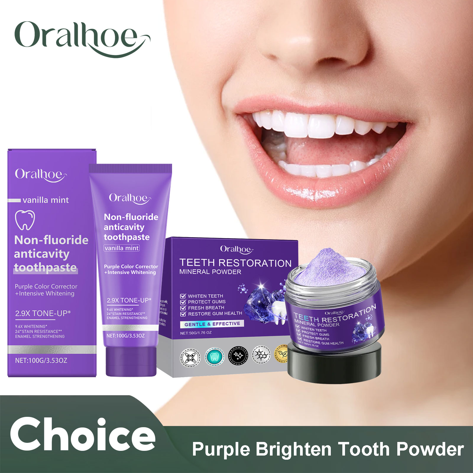 Teeth Whitening/Bleaching - Teeth Restoration Mineral Powder Teeth Whitening